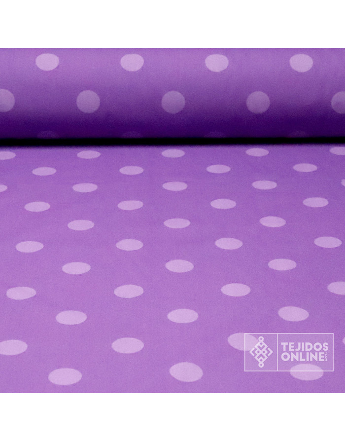 Popelín Lila Lunar Malva | Telas de Lunares Para Flamenca - Imagen 1