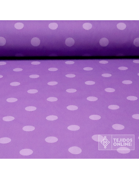 Popelín Lila Lunar Malva | Telas de Lunares Para Flamenca - Imagen 1