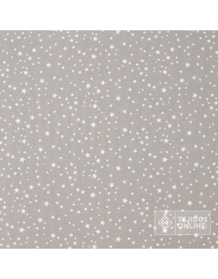 Tela de Estrellas Gris - Loneta Estampada - Telas Infantiles - Imagen 3
