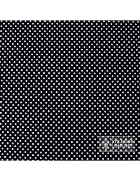 Popelín Negro Lunar Blanco Unión - Telas de Flamenca - Imagen 3