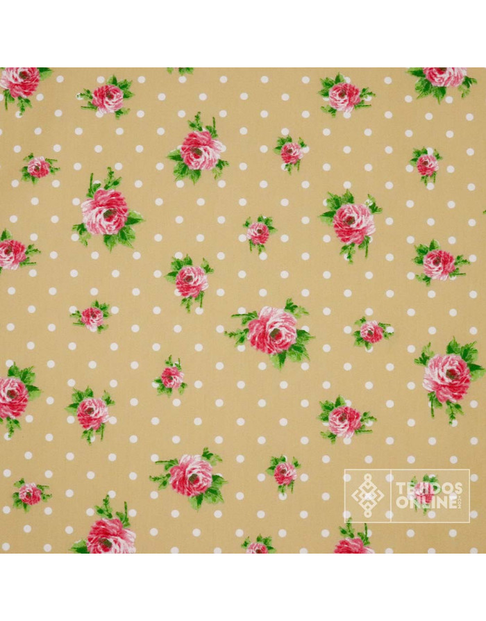 Tela de Popelín Estampado - Telas de Flores - Tienda de Telas - Imagen 3