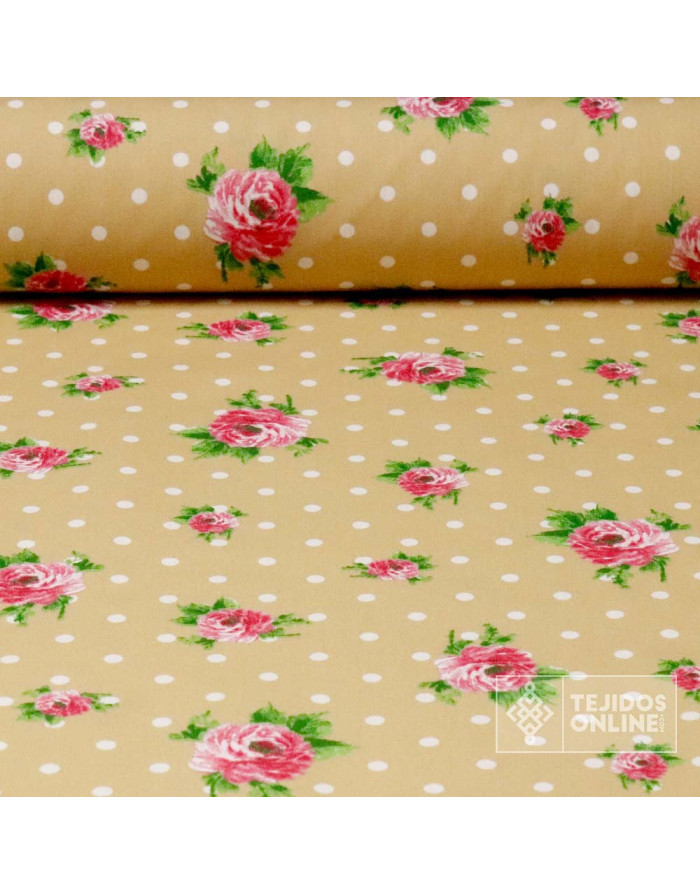 Tela de Popelín Estampado - Telas de Flores - Tienda de Telas - Imagen 1