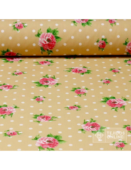 Tela de Popelín Estampado - Telas de Flores - Tienda de Telas - Imagen 1