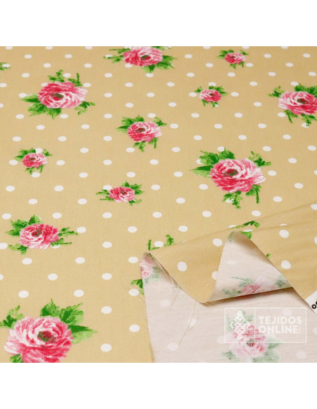 Tela de Popelín Estampado - Telas de Flores - Tienda de Telas - Imagen 2