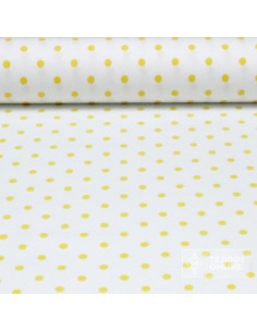 Popelin Blanco Lunar Amarillo Lenteja