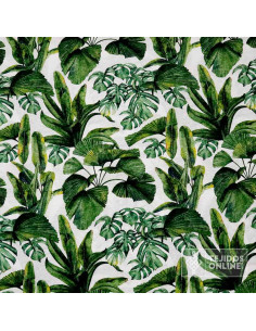 Tela Loneta Hojas Verdes Patios | Telas para Cortinas 2