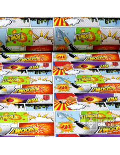 Stretch Comic Pow - Tela de Comic - Telas Originales