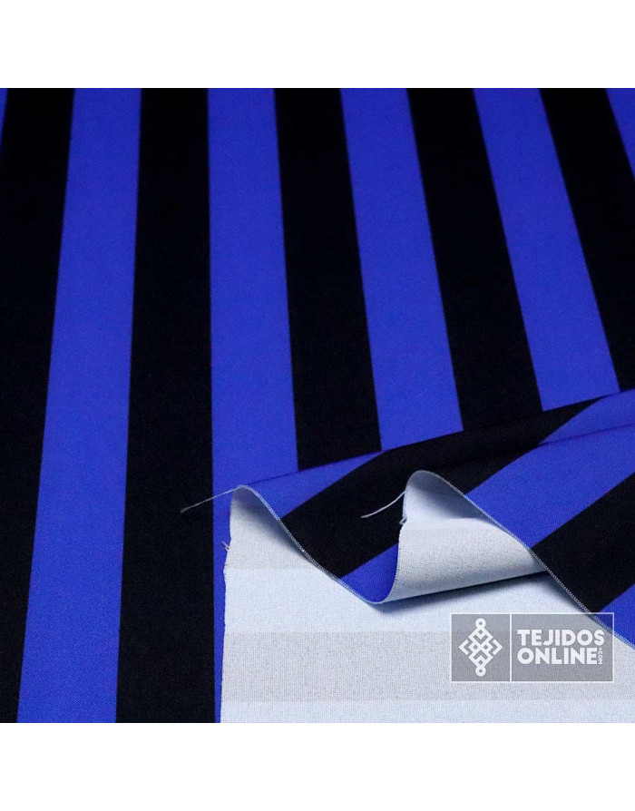 Tela Rayas Azul y Negra - Telas de Carnaval - Telas Online - Imagen 2