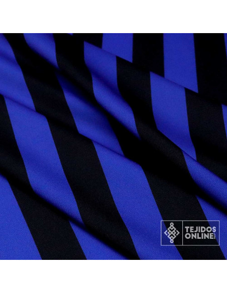 Tela Rayas Azul y Negra - Telas de Carnaval - Telas Online - Imagen 3