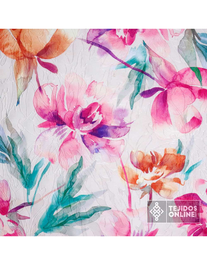 Tela Brocada Flor Galán  - Telas de Vestir- Tejidosonline