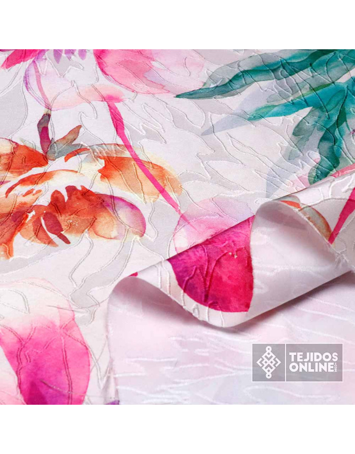 Tela Brocada Flor Galán  - Telas de Vestir- Tejidosonline