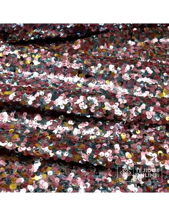 Tela Lentejuela Rosa Aguamarina - Brillo y Estilo Inigualable - Imagen 3