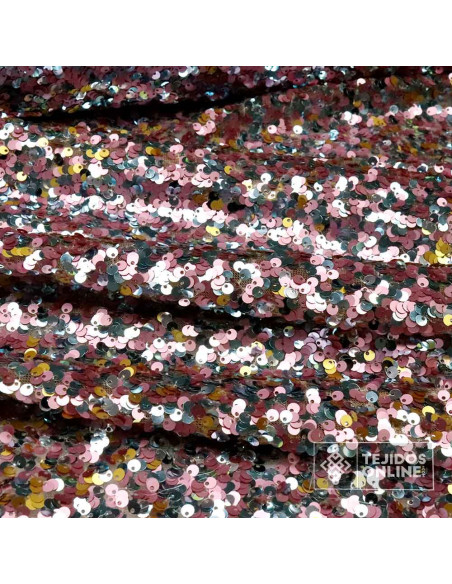 Tela Lentejuela Rosa Aguamarina - Brillo y Estilo Inigualable - Imagen 3