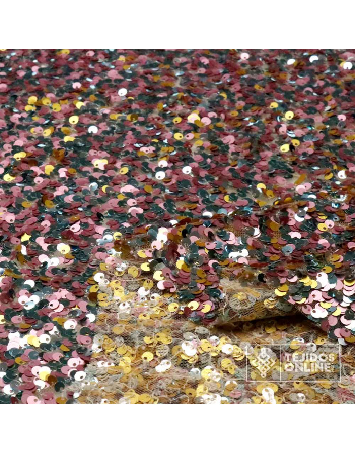 Tela Lentejuela Rosa Aguamarina - Brillo y Estilo Inigualable - Imagen 4