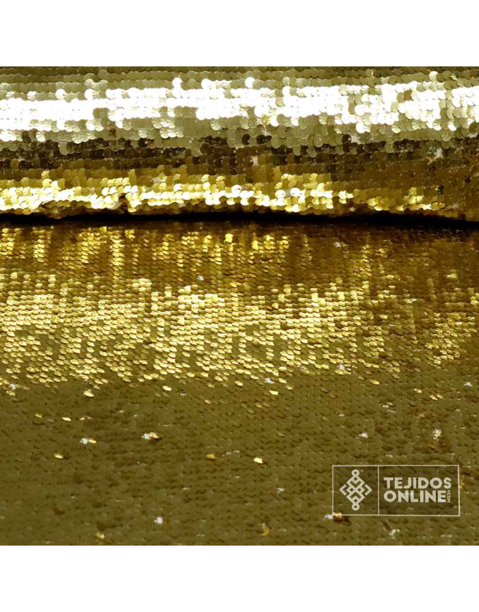 Lentejuela Dorada - Telas de Moda - Tela de Lentejuelas Dorada - Imagen 1
