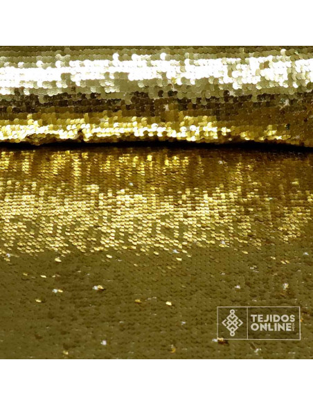 Lentejuela Dorada - Telas de Moda - Tela de Lentejuelas Dorada - Imagen 1