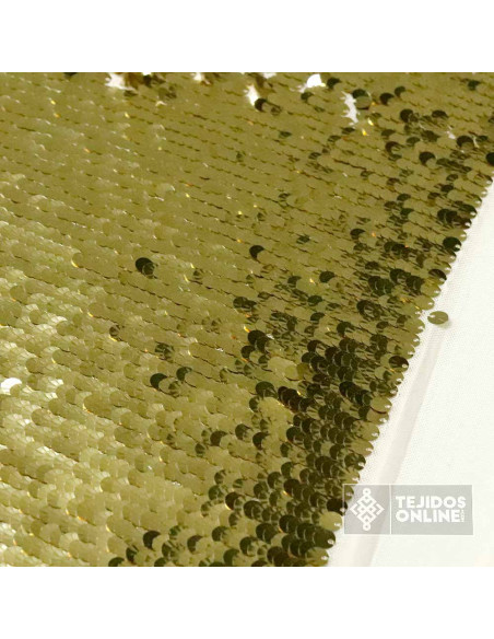 Lentejuela Dorada - Telas de Moda - Tela de Lentejuelas Dorada - Imagen 3