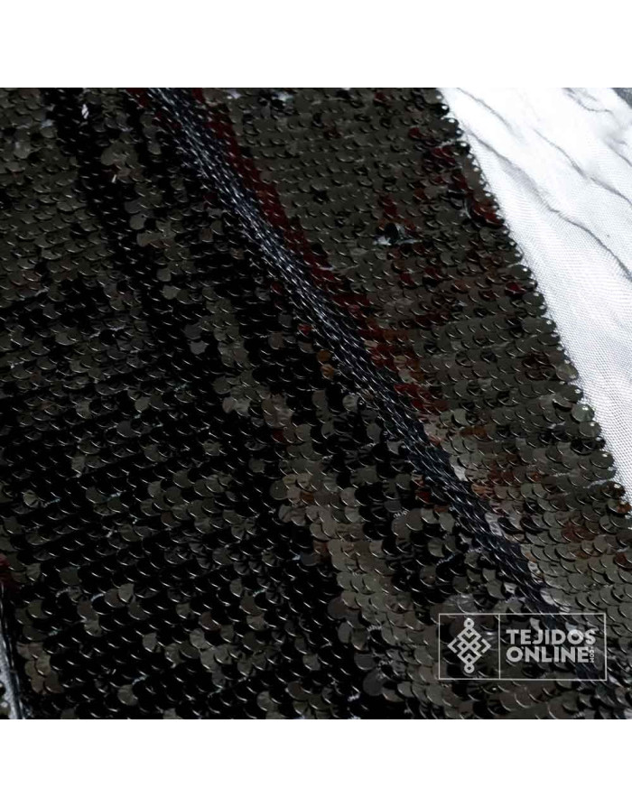 Lentejuela Negra - Telas de Lentejuela Negra - Tienda de Telas