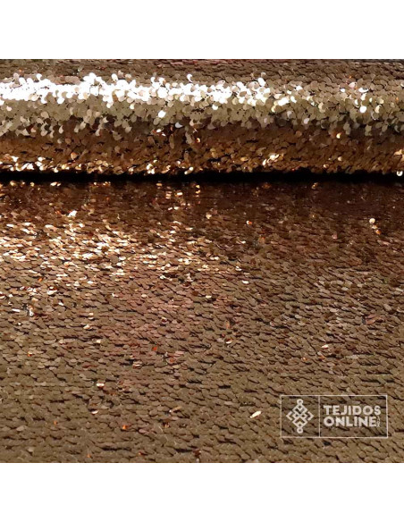 Lentejuela Cobre Pétalos - Telas de Lentejuela Negra