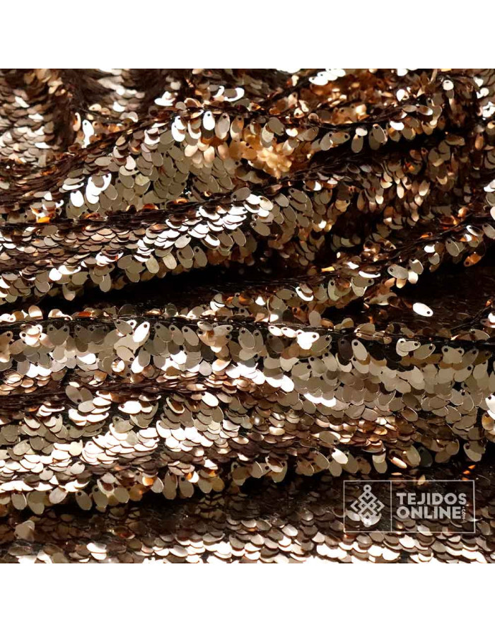 Lentejuela Cobre Pétalos - Telas de Lentejuela Negra