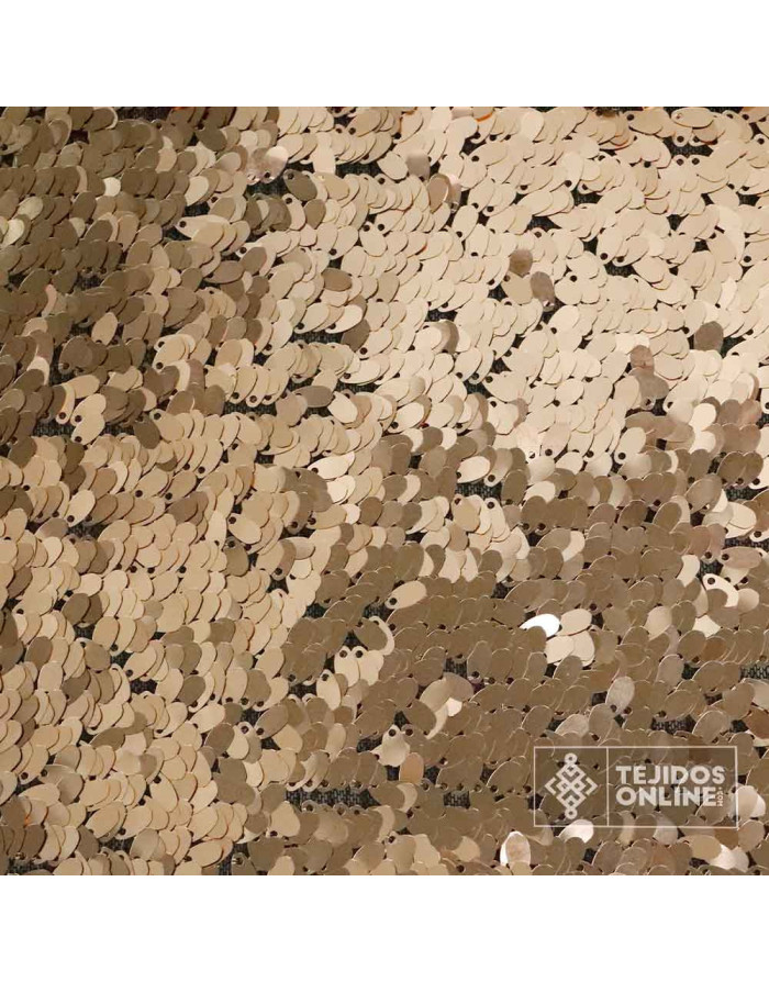 Lentejuela Cobre Pétalos - Telas de Lentejuela Negra