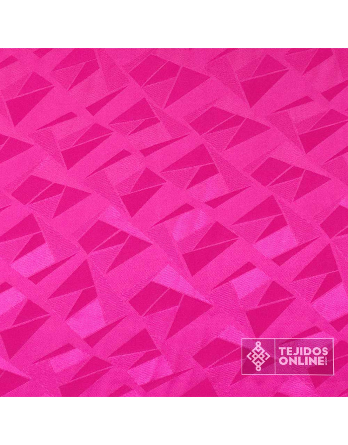 Tela Jacquard Fucsia Geométrico | Telas de Vestir - Imagen 3