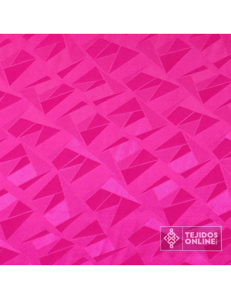 Tela Jacquard Fucsia Geométrico | Telas de Vestir - Imagen 3