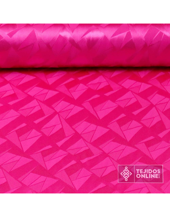 Tela Jacquard Fucsia Geométrico | Telas de Vestir - Imagen 1
