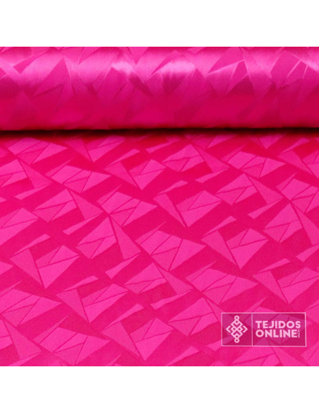 Tela Jacquard Fucsia Geométrico | Telas de Vestir - Imagen 1