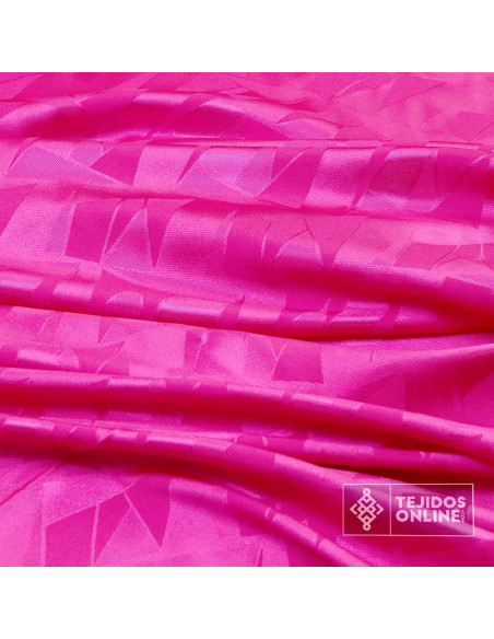 Tela Jacquard Fucsia Geométrico | Telas de Vestir - Imagen 2