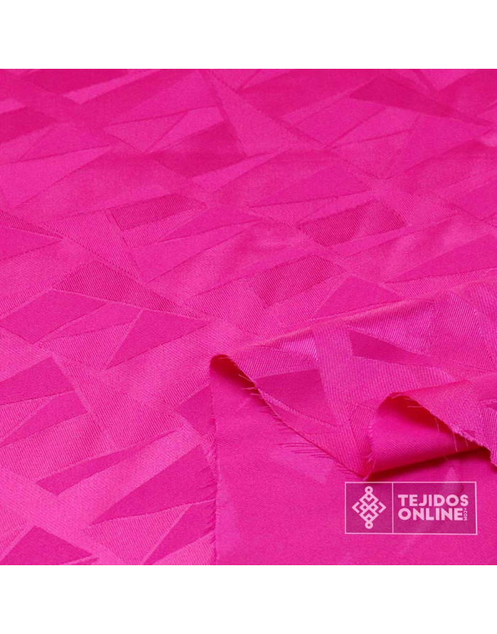 Tela Jacquard Fucsia Geométrico | Telas de Vestir - Imagen 4