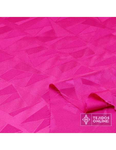 Tela Jacquard Fucsia Geométrico | Telas de Vestir - Imagen 4