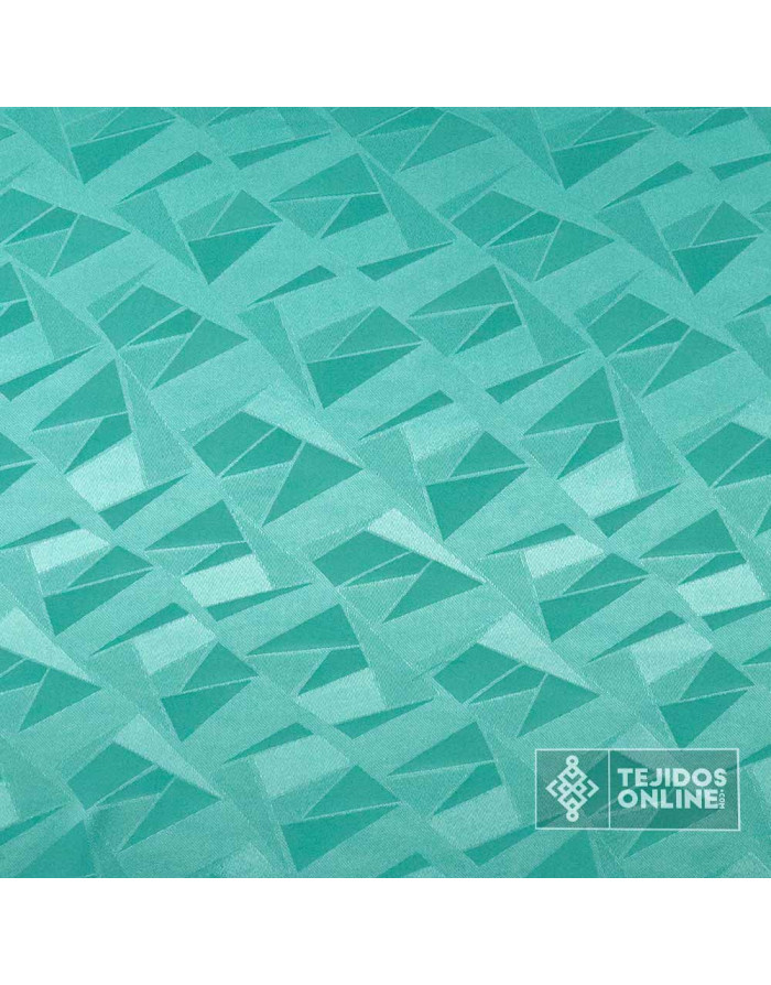 Tela Jacquard Aguamarina Geométrico | Telas de Vestir - Imagen 3