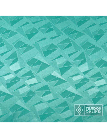 Tela Jacquard Aguamarina Geométrico | Telas de Vestir - Imagen 3