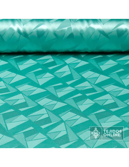 Tela Jacquard Aguamarina Geométrico | Telas de Vestir - Imagen 1