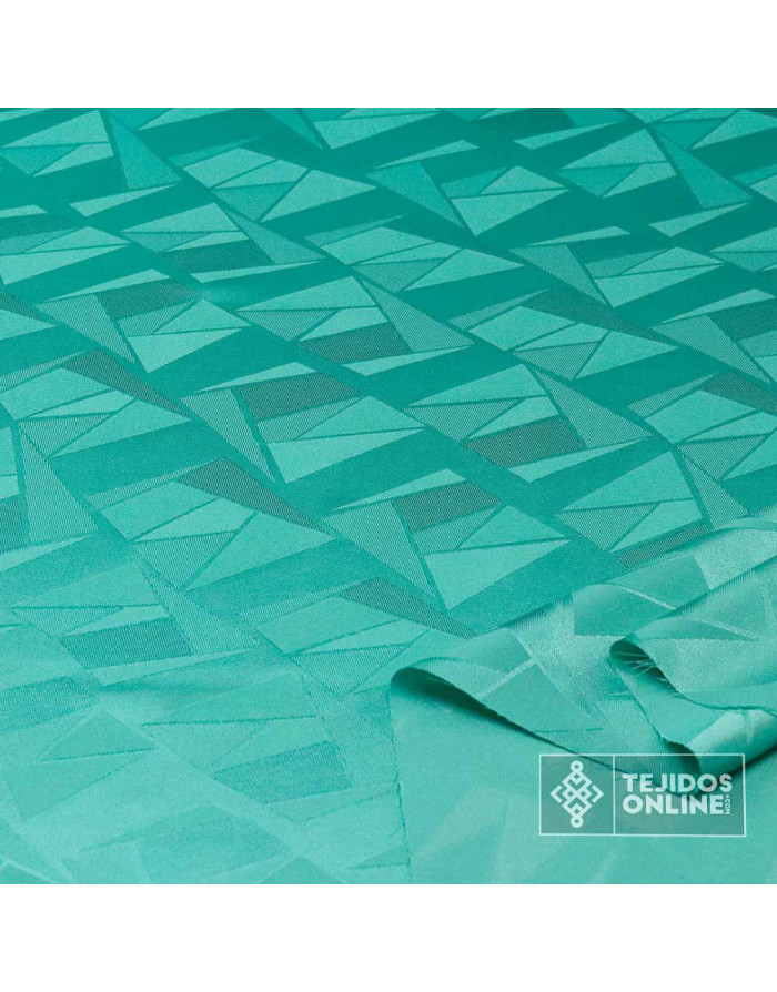 Tela Jacquard Aguamarina Geométrico | Telas de Vestir - Imagen 2