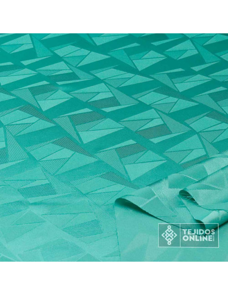Tela Jacquard Aguamarina Geométrico | Telas de Vestir - Imagen 2