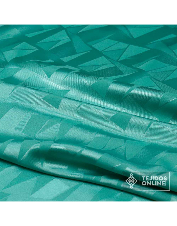 Tela Jacquard Aguamarina Geométrico | Telas de Vestir - Imagen 4