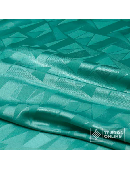 Tela Jacquard Aguamarina Geométrico | Telas de Vestir - Imagen 4