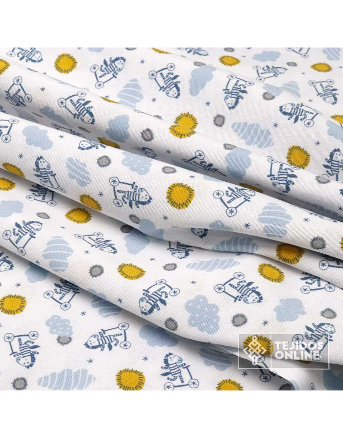 Loneta Patinete Cebra Infantil  | Telas Infantiles | Mejor Precio