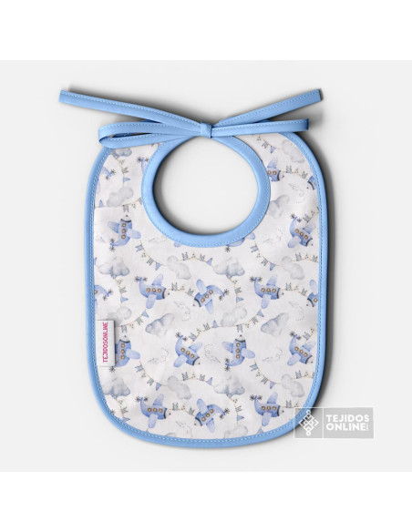 Loneta Aviones Azules Banderines  | Telas Infantiles de Aviones - Imagen 5