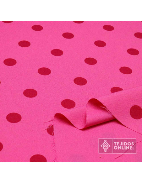 Tela Fucsia Lunar Burdeos - Telas de Flamenca Originales - Imagen 2