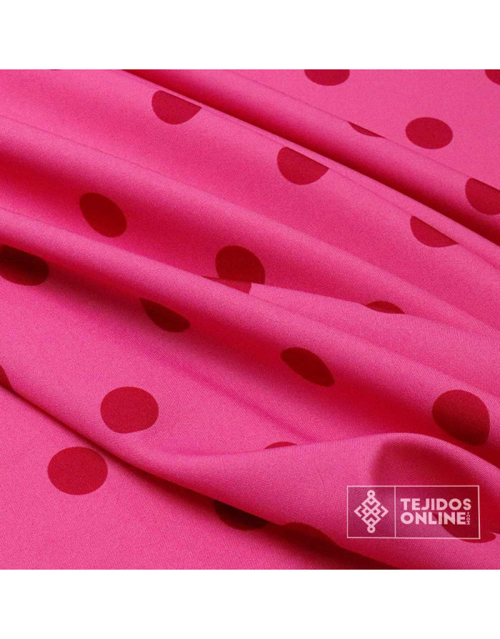 Tela Fucsia Lunar Burdeos - Telas de Flamenca Originales - Imagen 4