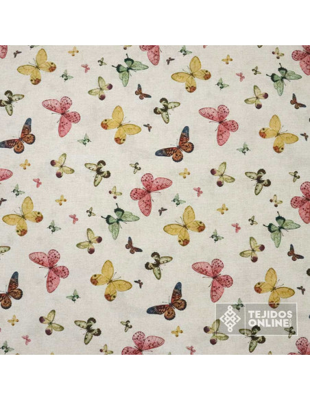 Loneta Mariposas Cuya Tiernas | Telas Infantiles de Mariposas Loneta Mariposas Cuya Tiernas | Telas Infantiles de Mariposas