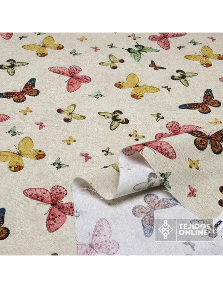 Loneta Mariposas Cuya Tiernas | Telas Infantiles de Mariposas Loneta Mariposas Cuya Tiernas | Telas Infantiles de Mariposas