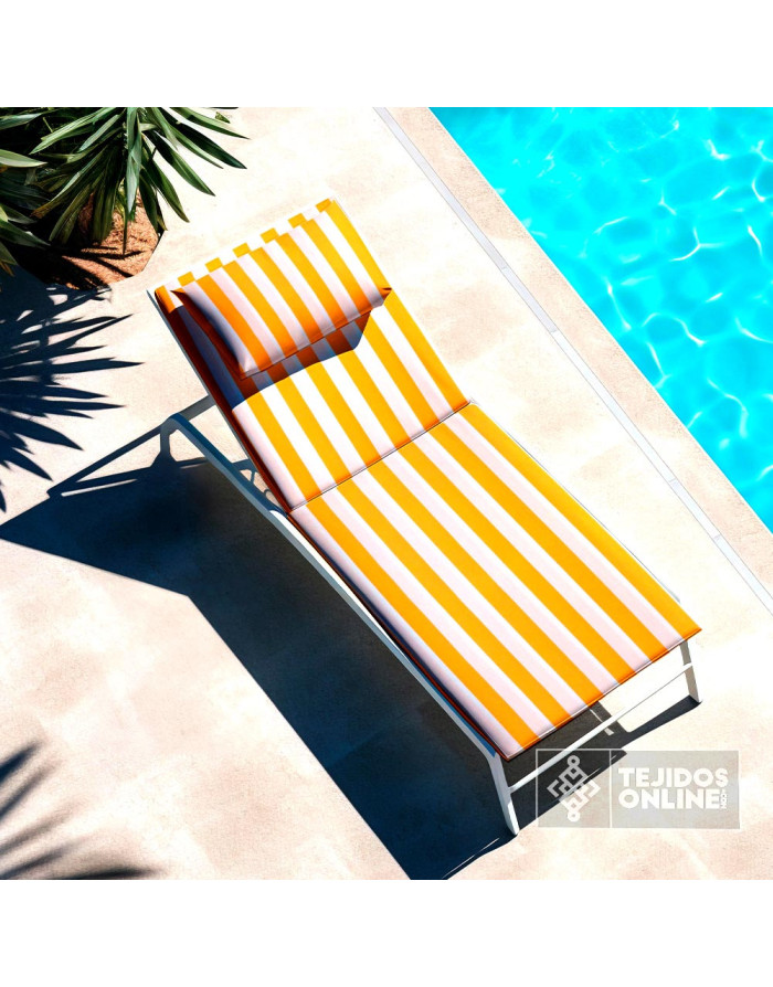 Tela Para Toldo Rayas Amarillas y Blanca Teflón - Toldos