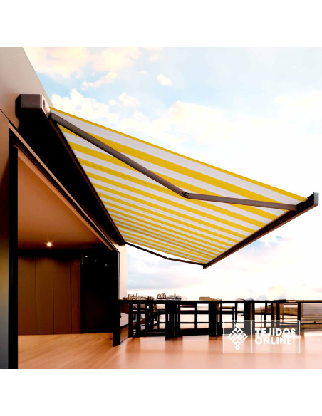 Tela Para Toldo Rayas Amarillas y Blanca Teflón - Toldos Tela Para Toldo Rayas Amarillas y Blanca Teflón - Toldos