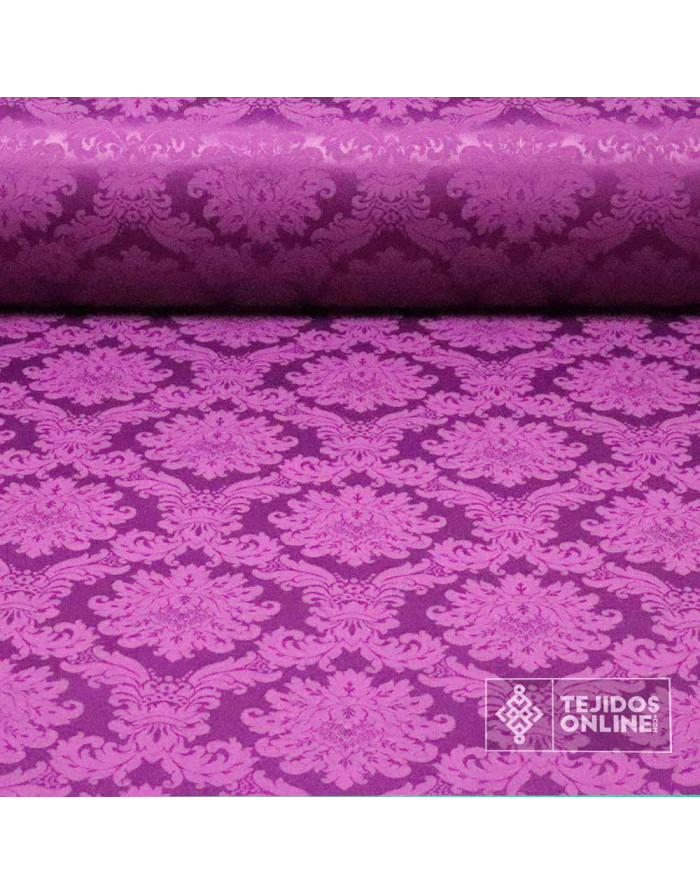 Damasco Berenjena Versace - Telas Cofrades - Telas de Damasco - Imagen 1