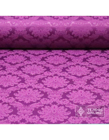 Damasco Berenjena Versace - Telas Cofrades - Telas de Damasco - Imagen 1