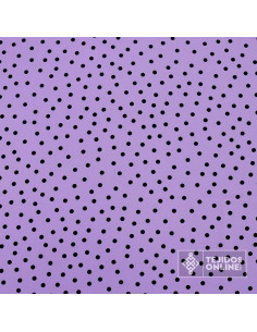 Crespón Malva Lunar Negro | Telas de Flamenca 2